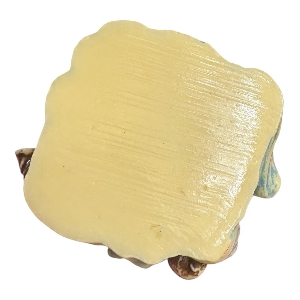 Vintage Dolphin Ceramic Trinket Box Ocean Wave Sea Shells TAI Mark Coastal Decor